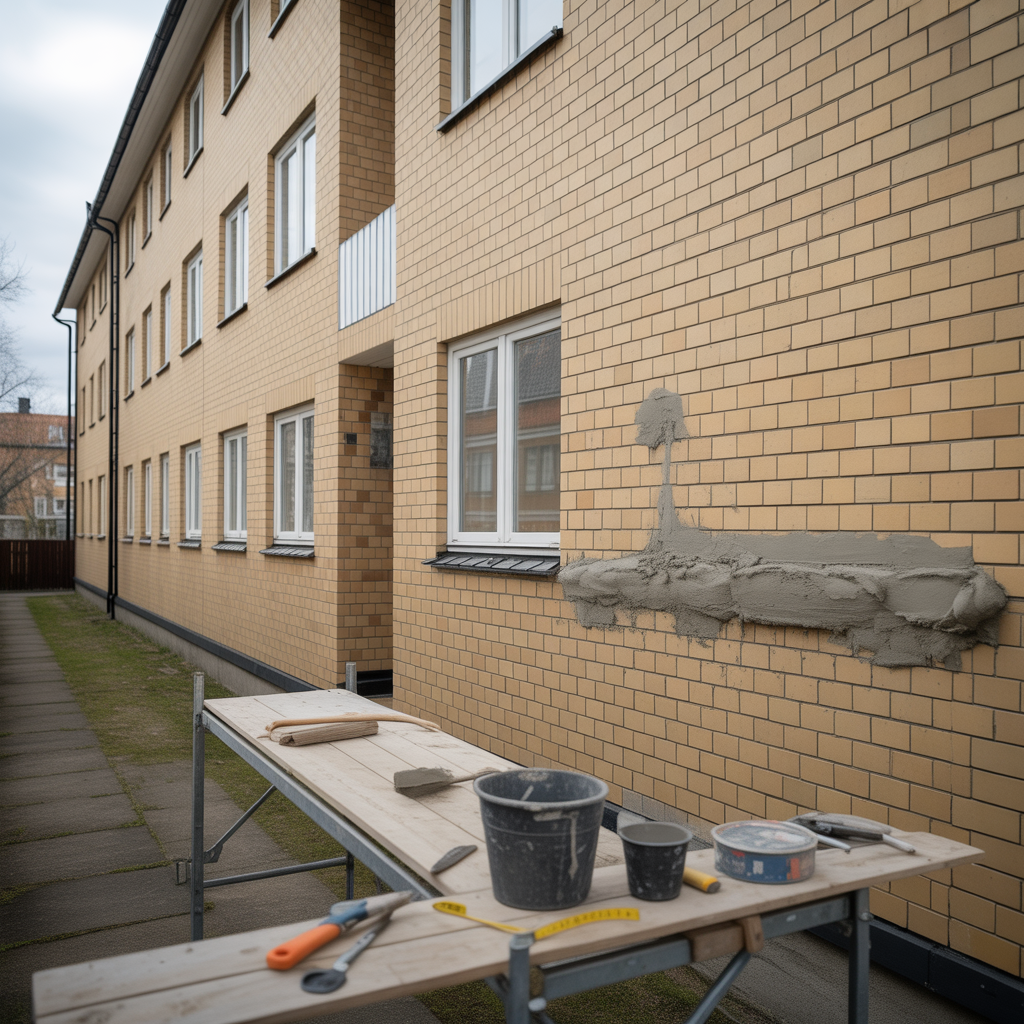 omfogning av fasadtegel kostnad tid och verktyg