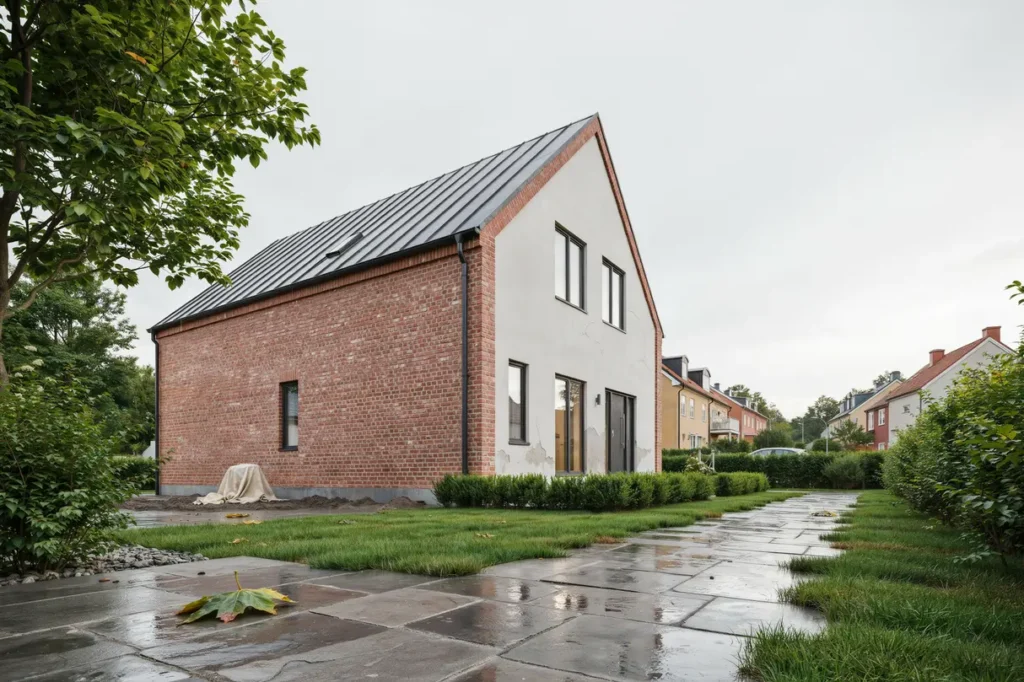 fasadtegel eller puts s v ljer du r tt ytterv gg f r villa i svenskt klimat