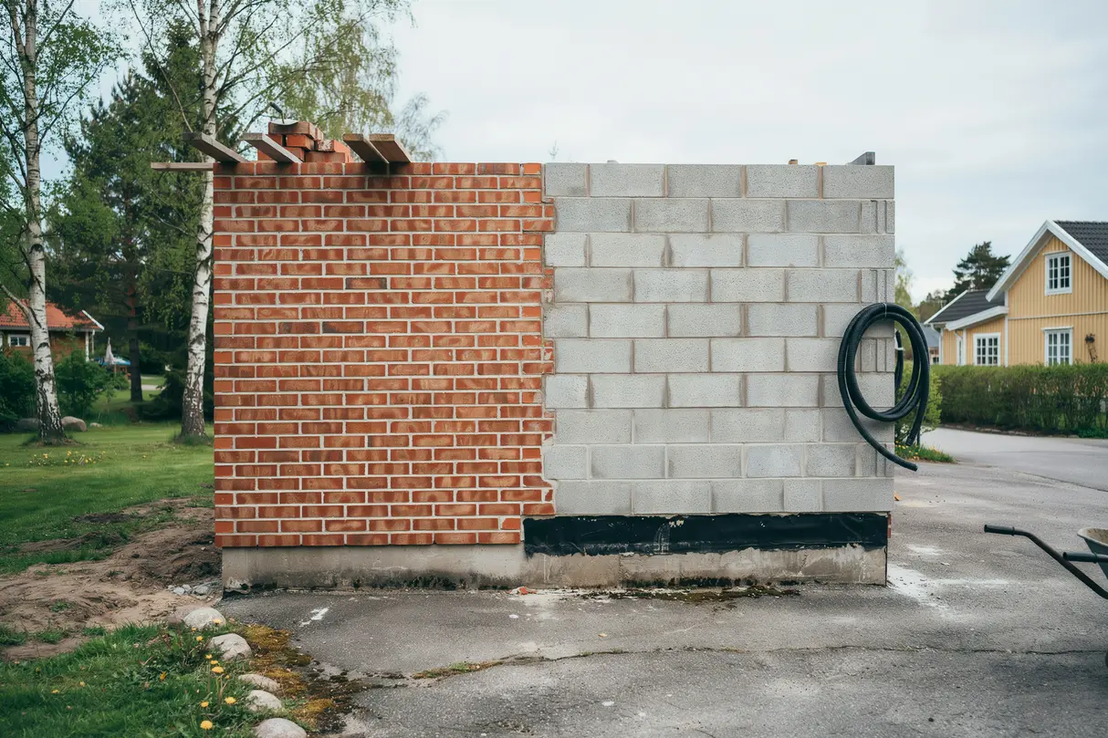 mura garagev gg i tegel eller leca praktiska r d om material fukt och h llbarhet f r villa gare